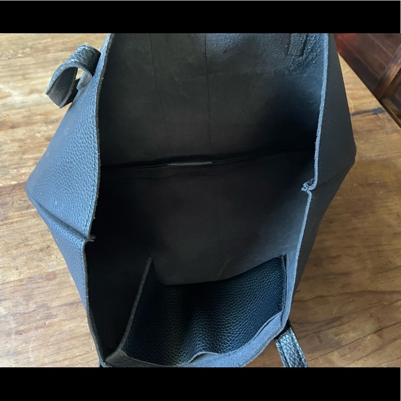 Vince Camuto Lucky Black Leather Tote - Picture 4 of 4